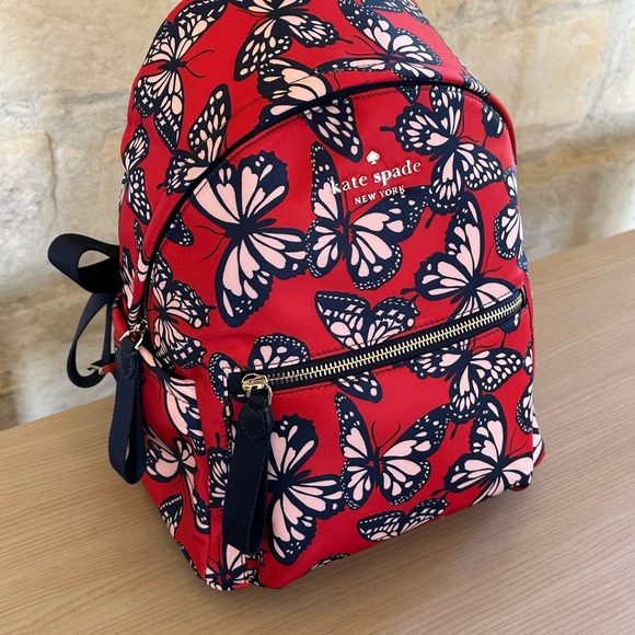 Kate Spade Butterfly Medium Chelsea Nylon Backpack&wallet NWT Authentic - Picture 4 of 15